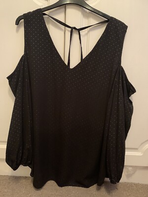 black and gold cold shoulder top