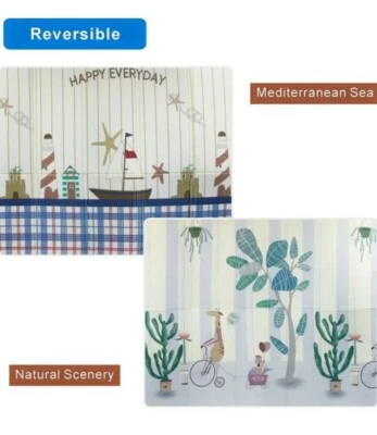 Babt Play mat Extra Large Foam Thick 1.5cm playmat Reversible 195×177×1.5 cm
