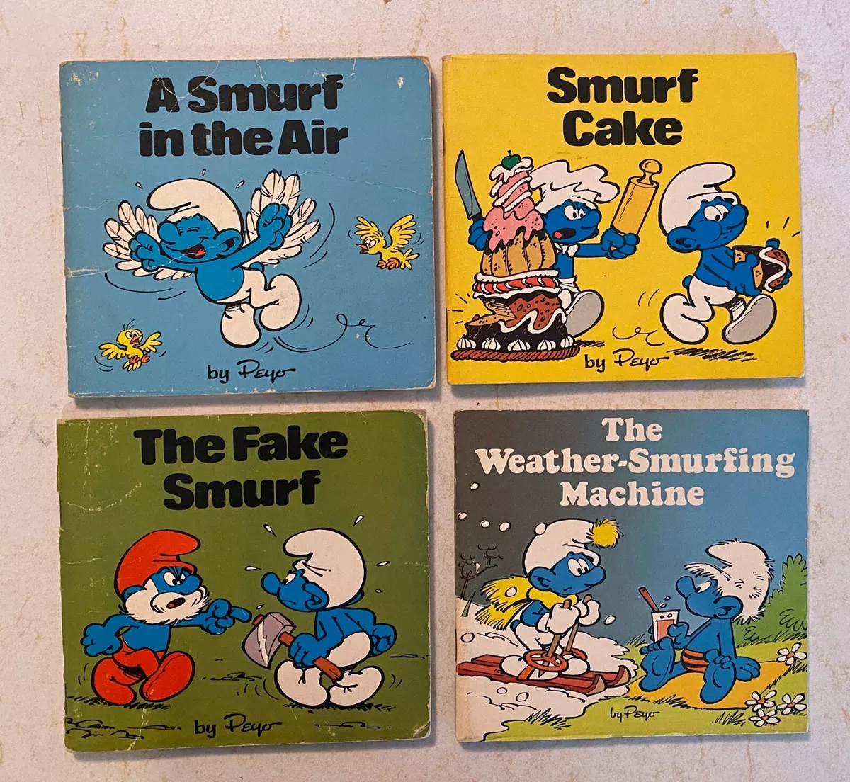 Smurfs Mini Storybook: Peyo: Wather-Smurfing Machine/Cake/In Air/Fake Smurf  lot