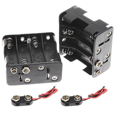 2set 8 X Aa Thicken Battery Holder With I Type Wired Battery Clip Standard Snap 