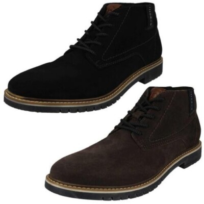 Mens Bugatti Stylish Lace Up Desert Boots With Elasticated Back 331-83736-1400
