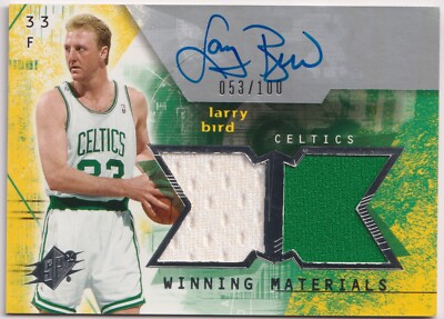 2004-05 Spx Winning Materials Patch Autograph LARRY BIRD /100