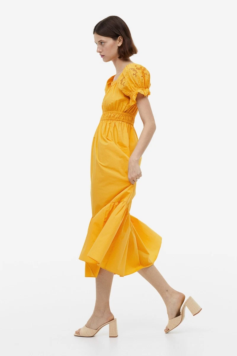 Bright yellow midi clearance dress