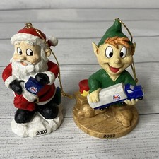 Marathon 2003 Christmas Ornaments Santa and Elf Series 3 - 4" tall