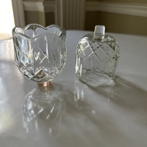 Heavy Clear Glass Diamond Shape Peglite Votive Candle Holder Scalloped Edge - Picture 6 of 12