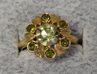 70s Vintage Avon Peridot Rhinestone Cluster Ring Designer Etsy Size 5.5 — photo 1