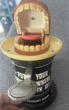 Vintage 1975 Poynter Put Your Money Where Your Mouth Is 'Money Hungry Bank'