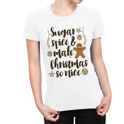 1Tee Damen Sugar Spice & Make Christmas schönes T-Shirt