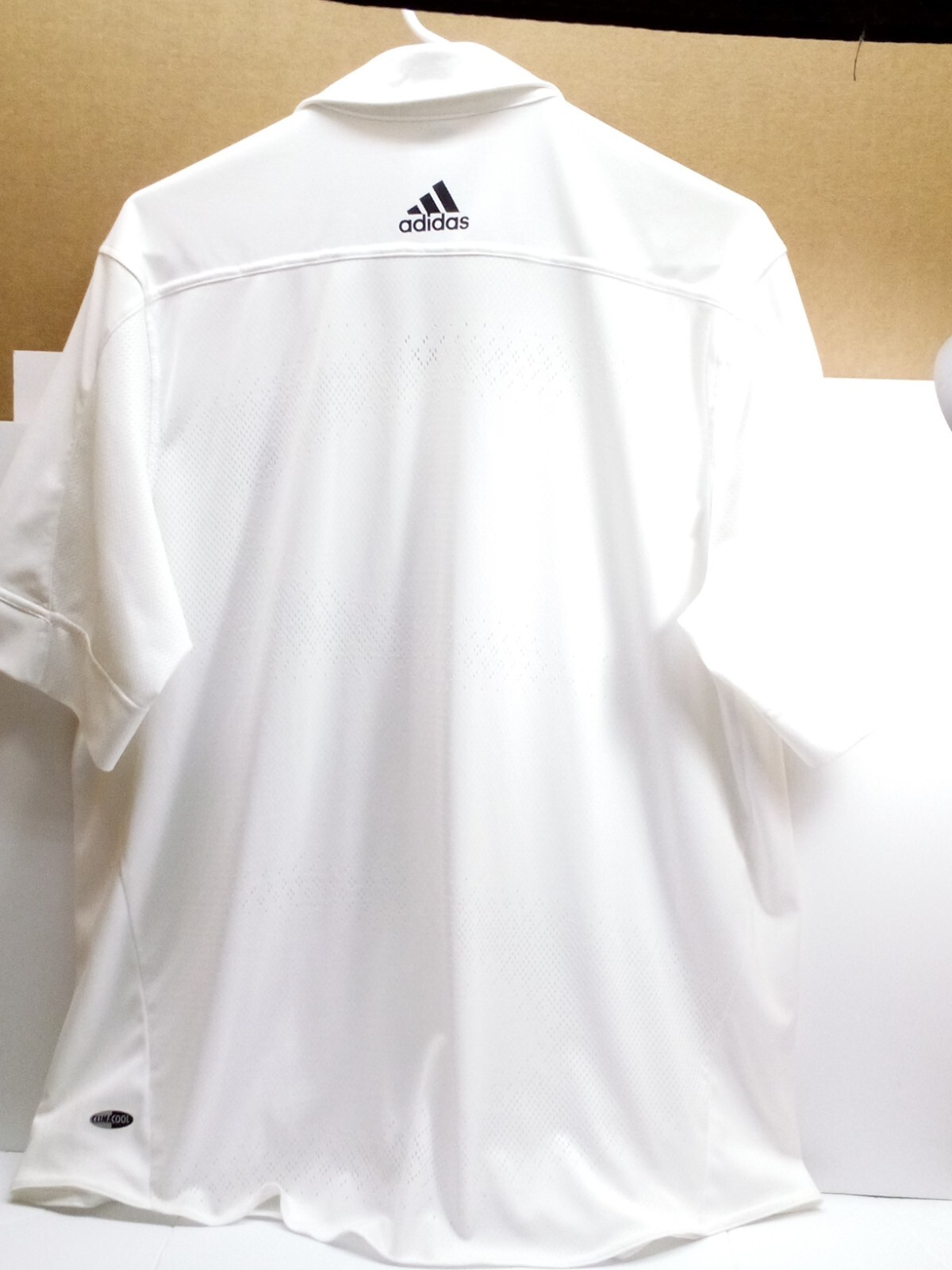 Adidas ClimaCool White Collared Button Down Gold … - image 5