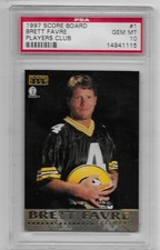 1997 Brett Favre PSA 10 Score Board, PLAYERS CLUB, POP 1 Packers