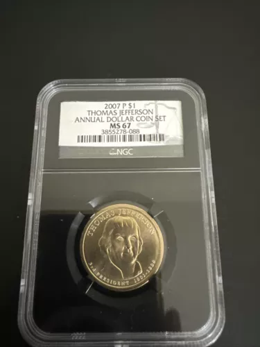 MS67 2007-P Thomas Jefferson Annual Set Presidential Dollar $1 NGC