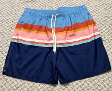 Goodfellow Men s Swim Trunk Board Shorts Navy Blue Pink Orange XL