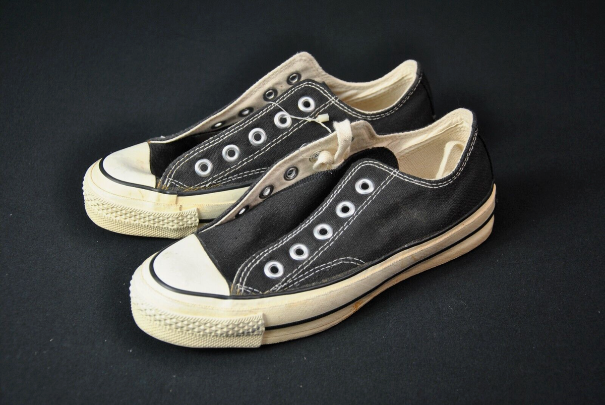 VTG Deadstock Converse Made in USA Shoes M 3 W 5 Black Label Chuck