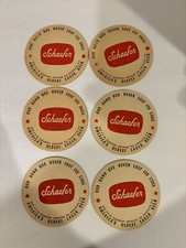 Vtg Set of 6 Schaefer Beer Coasters  America s Oldest Lager Beer  Brooklyn NY