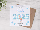 Happy 1st Fathers day Daddy, Blue Teddy Bear hand designed printed card