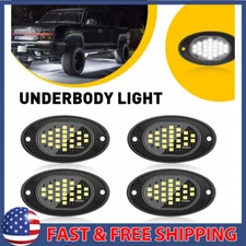 4X White LED Rock Light Underbody Trail Rig Glow Lamp Offroad SUV Pickup Truck