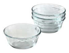  NEW 4 PYREX 10-oz Glass CUSTARD CUPS Bake P...