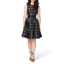 Tahari Arthur S Levine Party Dress Sleeveless Drop Waist Black Women's Size 4