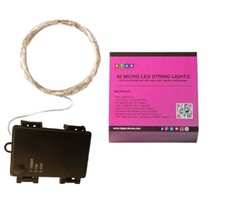 60 Micro LED Pink Color String Lights Silver Wire Outdoor 21 Feet Length