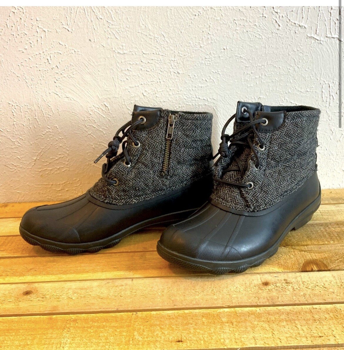 Boots Womens Black And Brown Sperry Boots SPERRY TOP-SIDER Syren