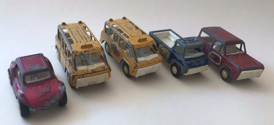 Lote misto vintage Tootsie Toy '69-'70 Bronco Pickup Dune Buggy Van - Imagem 2 de 2