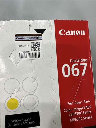 CANON 067 YELLOW TONER CARTRIDGE~NEW/SEALED~GENUINE CANON~LBP630C/MF650C SERIES - Picture 3 of 6