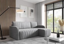 ELUKS-MONTANA L Shaped Universal Corner Sofa Bed With Storage Bonnel Spring