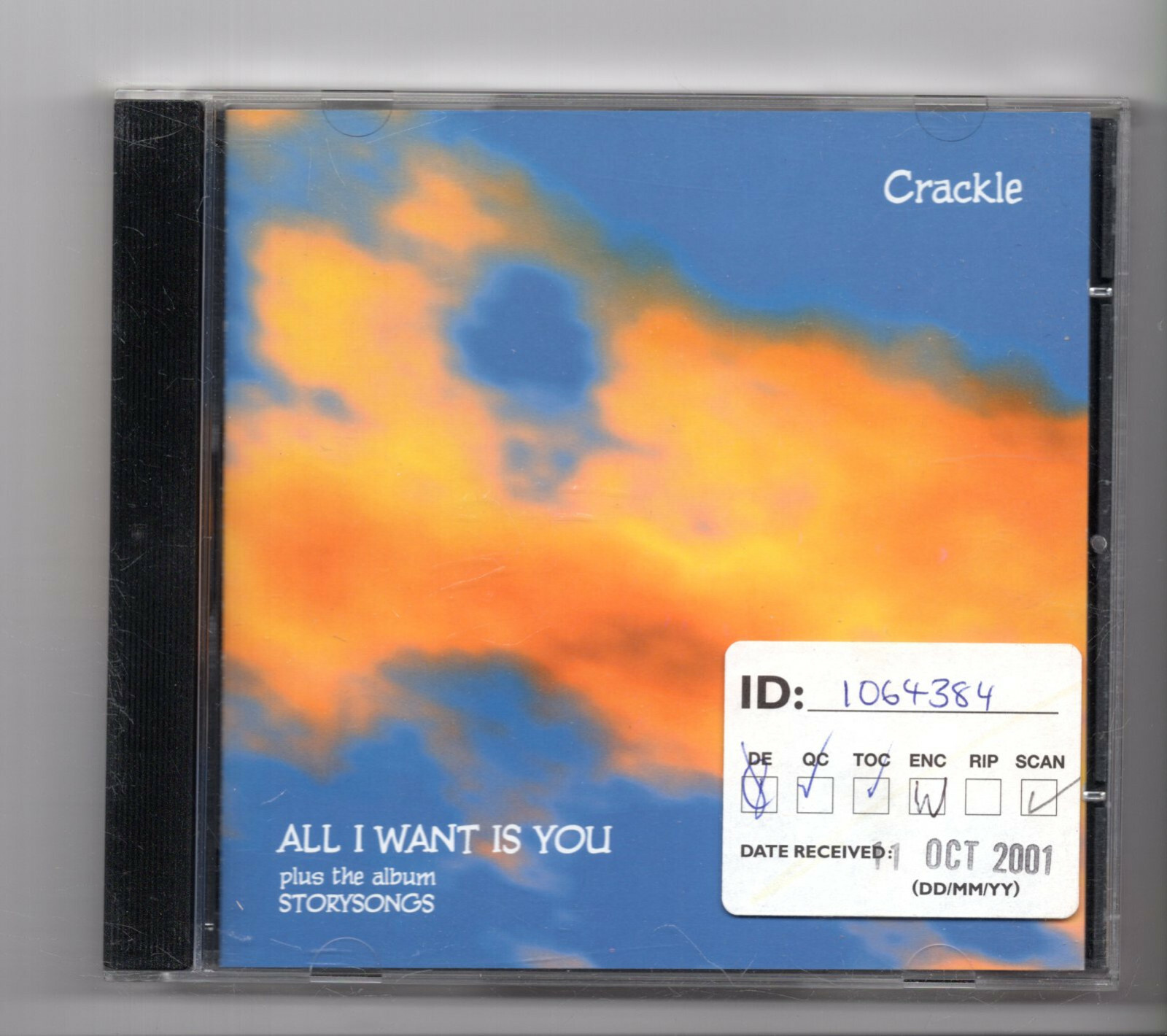 (JO690) Crackle, All I Want Is You + Storysongs - 2001 CD