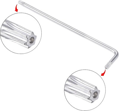 2pcs T20 Tamper Proof Torx Star Key Bit Wrench L-Shape 4.41'' Long Arm S2 Steel