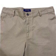 Polo Ralph Lauren Khaki 100 Cotton Flat Front Pants Size 16x29 Excellent