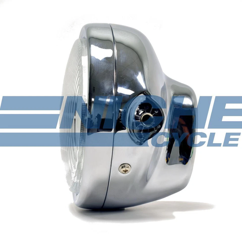 Faro estilo réplica Honda cromo 6-1/4" montaje lateral CB750 CB900 6,25 Foto 3 de 4