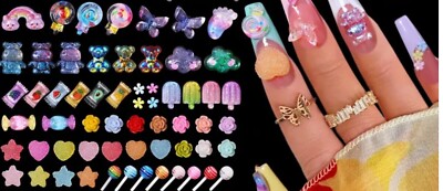 10pcs/bag 3D Nail Charms Candy Random Mixed Resin For Acrylic Nail Art lot