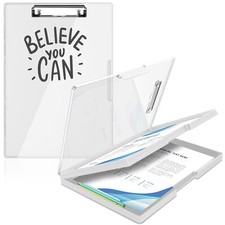 Clipboard with Storage 8.5x11 inch Heavy Duty Dual Storage Dry Erase Nursing