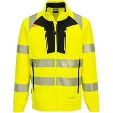 Image of Portwest DX4 Hi Vis Funnel Neck Zipped Sweatshirt Yellow / Black XL