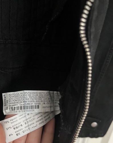 Mono vaquero ZARA manga larga negro cremallera talla S nuevo sin etiquetas - Imagen 8 de 14