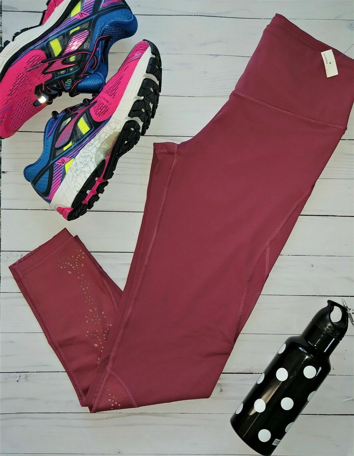ALTRA leggings stretti Victoria's Secret VSX vita media taglio laser malva m reg nuovi