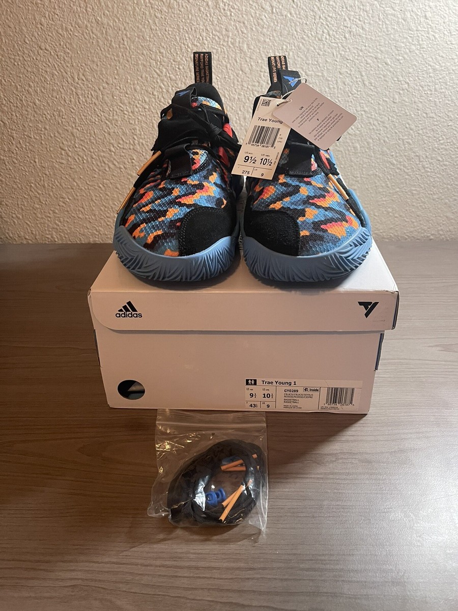Mens Adidas Trae Young 1 Basketball Shoe Pixel / Blue Orange 
