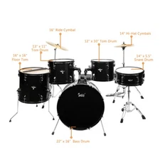 🎄HOLIDAY SALE!🎄Full Size Acoustic Drum Kit Cymbals Throne Snare More!