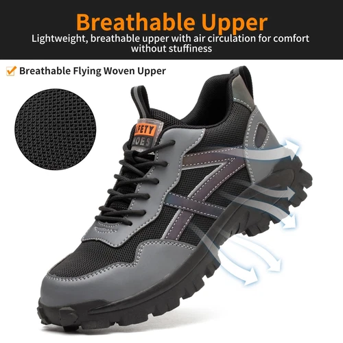 【Heavy Duty】Mens Work Boots Safety Shoes Steel Toe Cap Sneakers Lightweight - Imagen 24 de 41