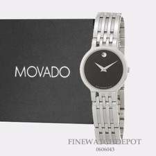 Authentic Movado Women Swiss Made Esperanza Black Dial Watch 0606043
