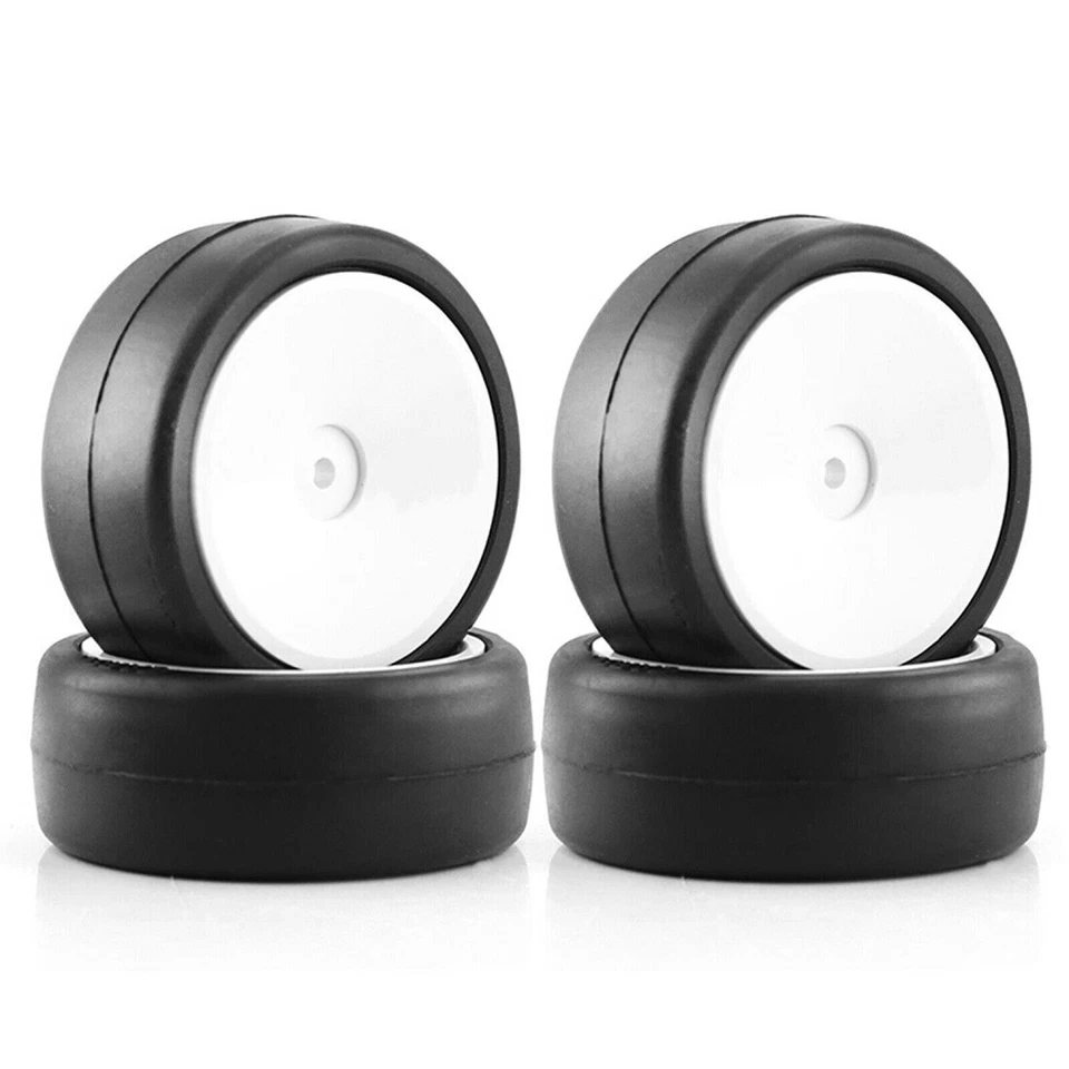 1/10 RC Racing Hub Wheel Rim Tires Tyre &Tire Liner Set For Tamiya TT01 TT02 HSP - Image 4 of 4