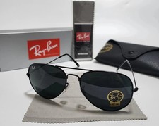 New Ray-Ban RB3025 Aviator Sunglasses 58mm Black Frame Grey Lenses Iconic