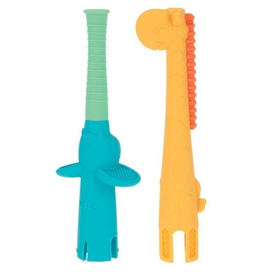 Nuby Tube Teether Soft Silicone Baby Teething Toy for Infants 3 Months Plus
