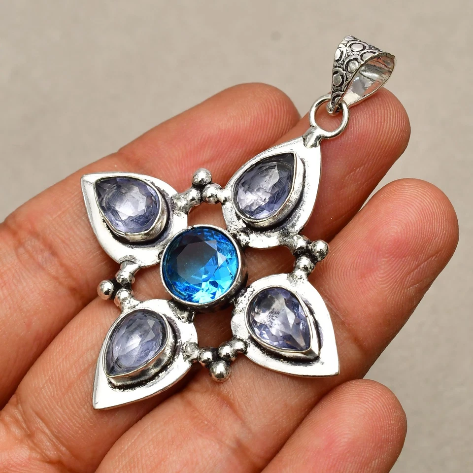 Ciondolo gioiello fatto a mano in argento sterling 925 con pietra preziosa... - Immagine 2 di 4