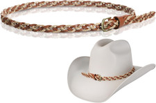 Cowboy Hat Band for Men Women, Weaving Leather Hat Band Adjustable Fits Western/