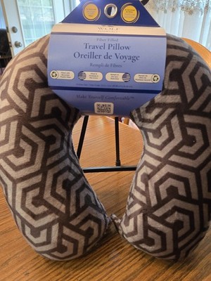 Wolf Essentials Fiber Filled Neck Travel Pillow With Snap NEW