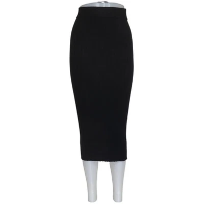Lindex, jupe maxi, taille : XS, noir, rayures, tricot côtelé, femmes #9Fh - Photo 1/4