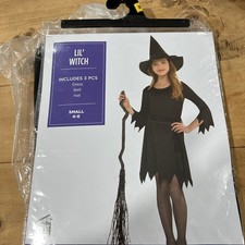 Lil Wicked Witch Halloween Costume Black Gothic Dress Up Child Girls Sz S 4-6