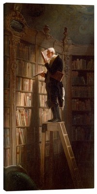 Leinwandbild Der Bücherwurm - Carl Spitzweg