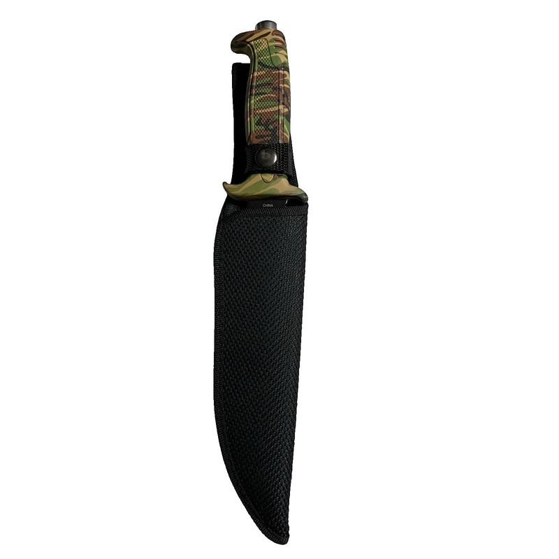 Tactical Fixed Blade Knife with Camouflage Handle and Sheath NEW